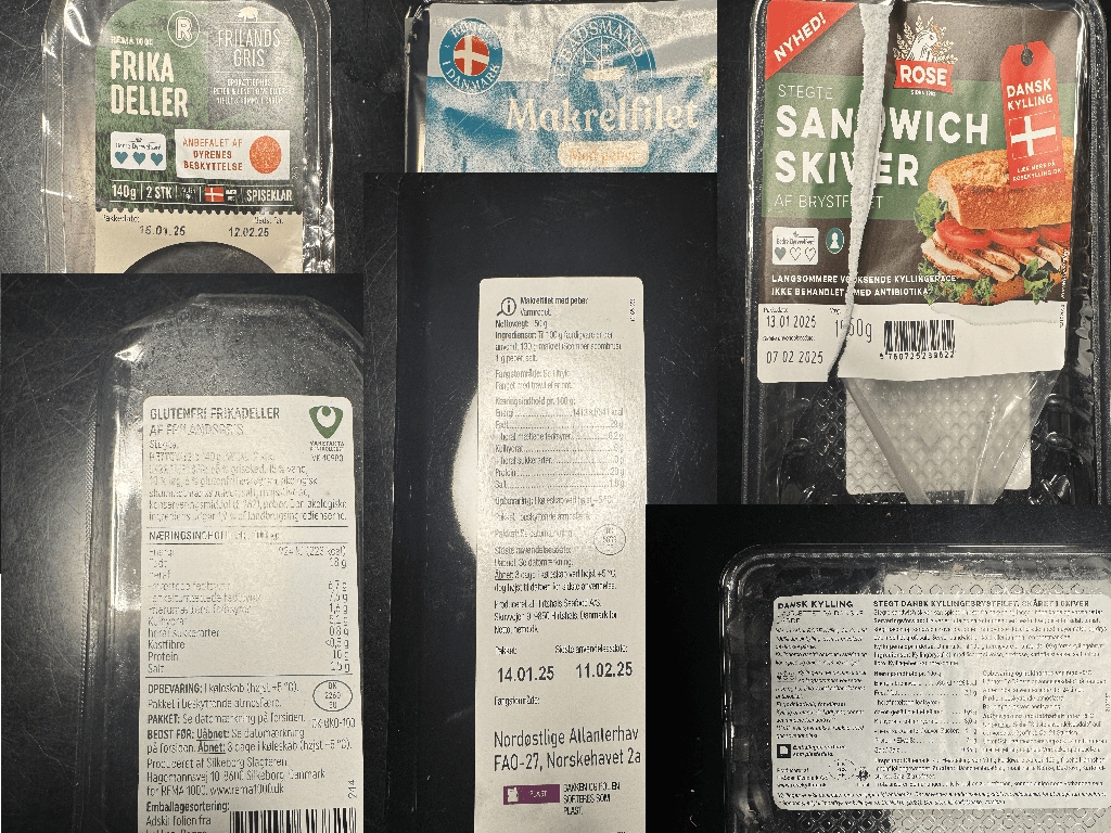 Kødprodukt sammenligning for Makrel-Kyllinge-Svine frokostkurv